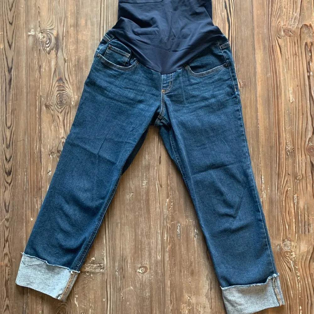 Indigo Blue | Cuffed Maternity Jeans - Picture 1 of 7